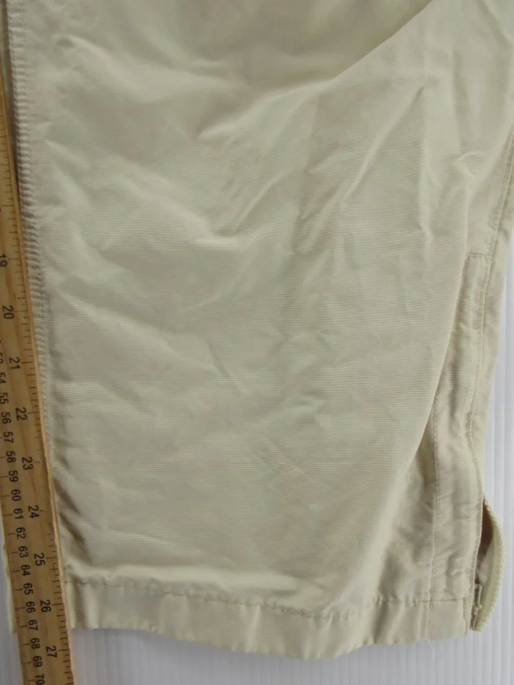VINTAGE Gap Pants 34X27 Cream Tech Chino Y2K Ankle Zip Utility Hiking*